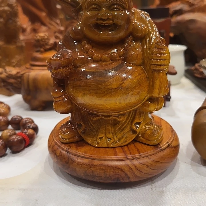 越南香木弥勒佛摆件