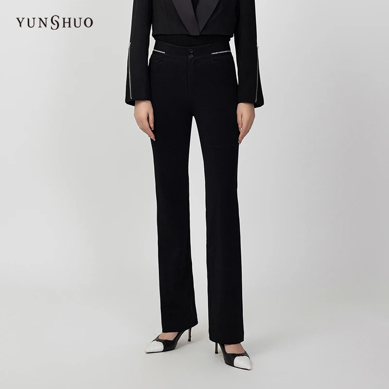 YUNSHUO秋季新款休闲女裤199946微喇长裤