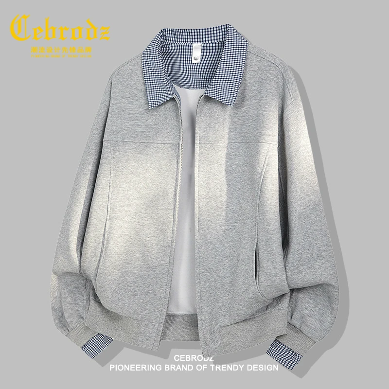 法国Cebrodz美式巴恩风工装飞行夹克男2025秋季潮牌男士卫衣宽松