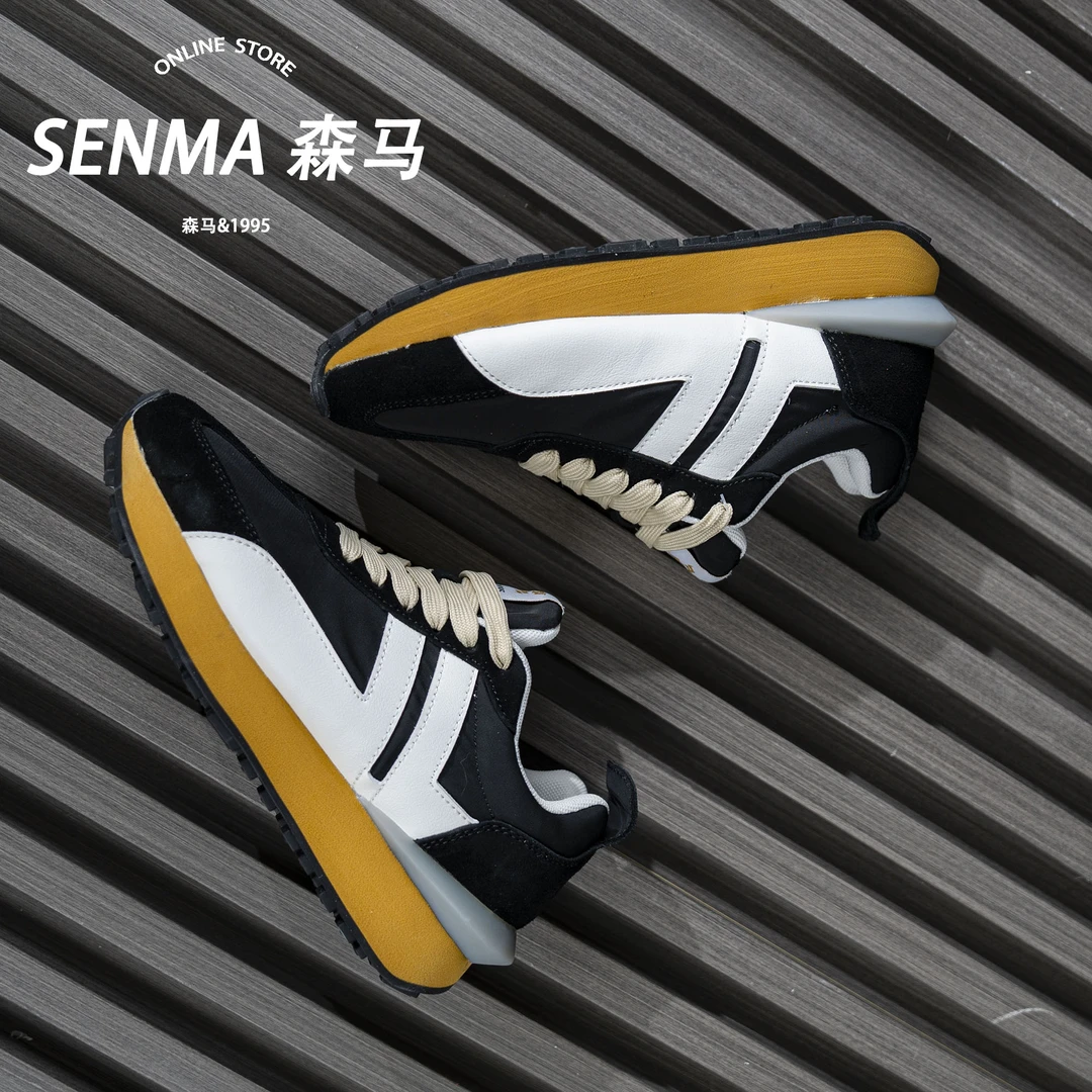 SENMA/森马四季休闲鞋男女情侣款跑步鞋轻便男运动鞋帆布面鞋国潮