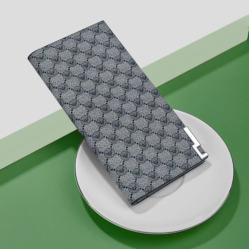 英皇保罗新品pvc印花女士便携手包高档格纹可折叠钱包长款2折卡包