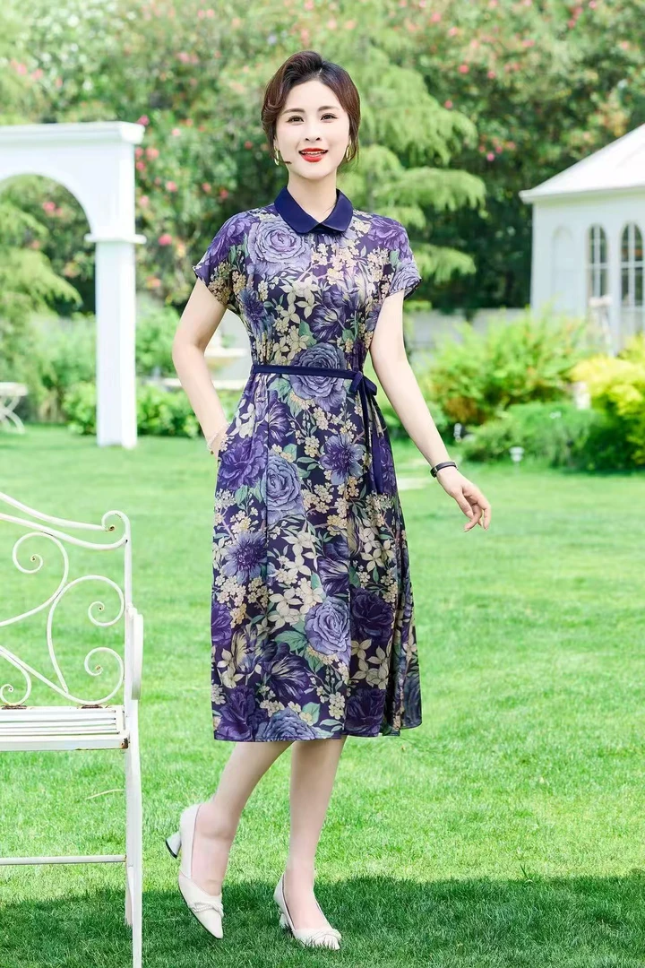 【撤柜断码甩】C2357女装连衣裙气质时尚夏季休闲中长款裙子