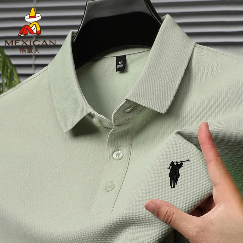 Mexican/稻草人男士纯棉polo衫夏季商务休闲半袖上衣薄款短袖t恤