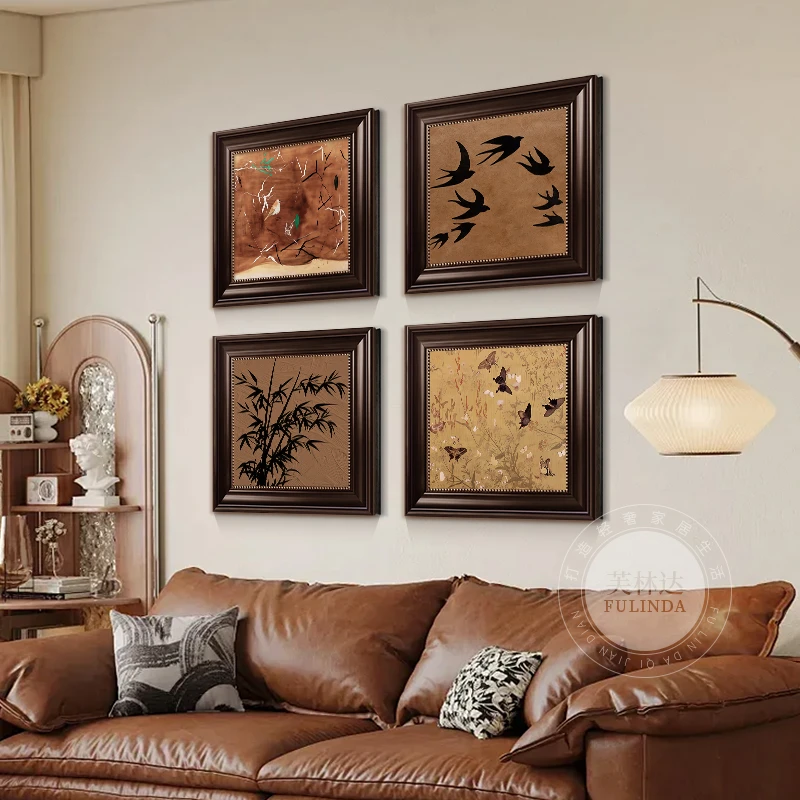 芙林达复古轻奢客厅装饰画高档中古风卧室床头挂画沙发背景墙壁画