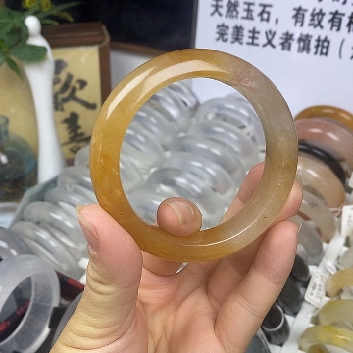 石英质玉未镶嵌手镯54橘子拿铁3244