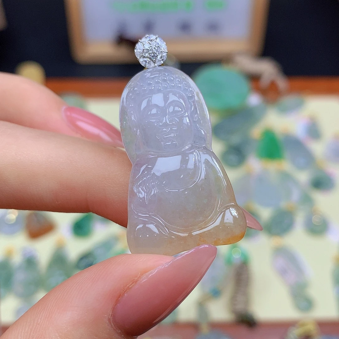 颈饰18K金镶嵌翡翠翡翠