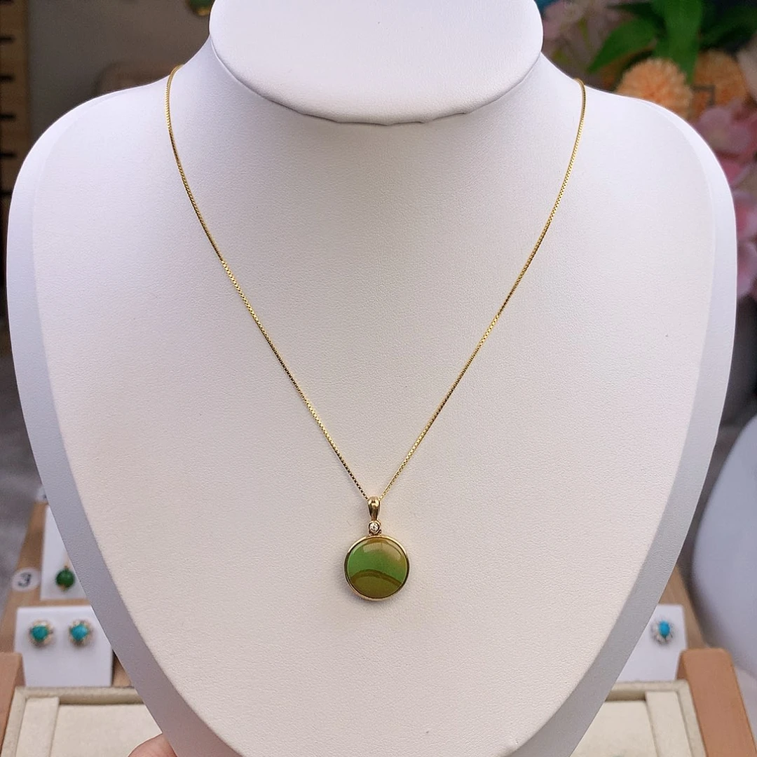 绿松石18K金镶嵌颈饰