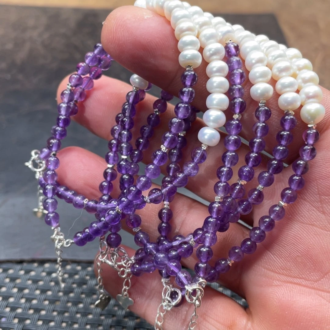 水晶手链银S925镶嵌多样性发货拍一发一