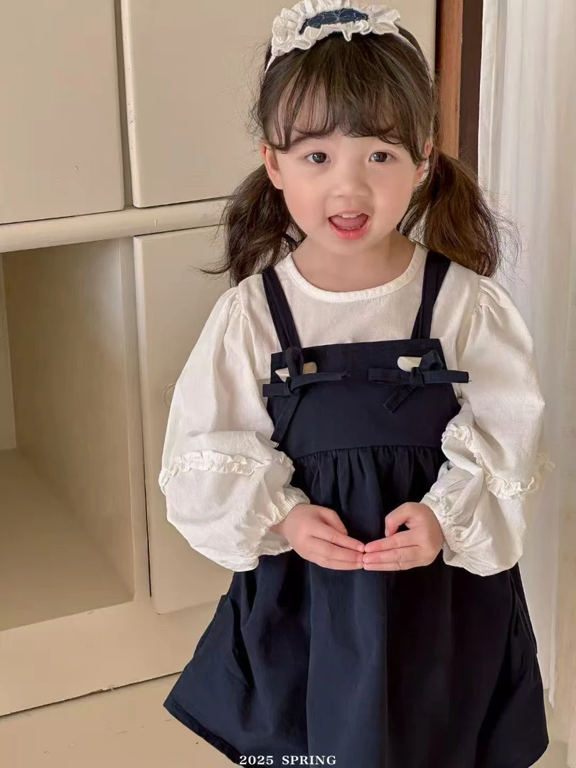 2025女童两件套背带裙套装乖巧可爱