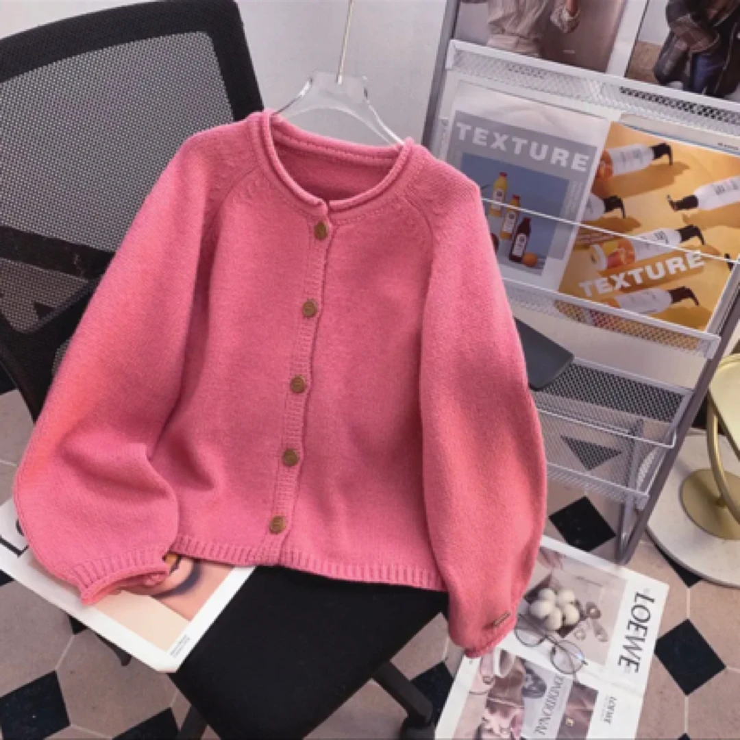 【卷边开衫】新款韩系设计感针织开衫毛衣1067