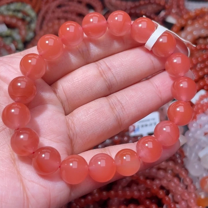 南红玛瑙未镶嵌粉单圈10.4m+