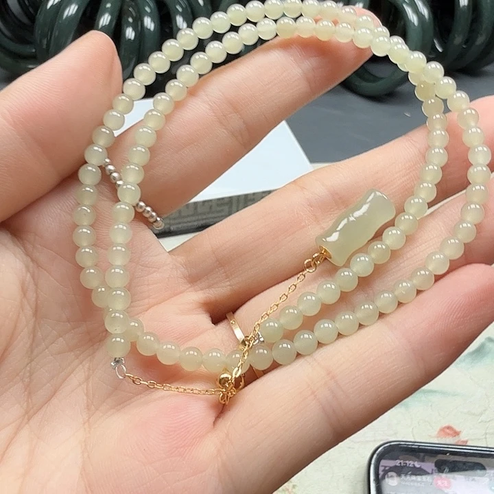 手链银S925镶嵌和田玉10