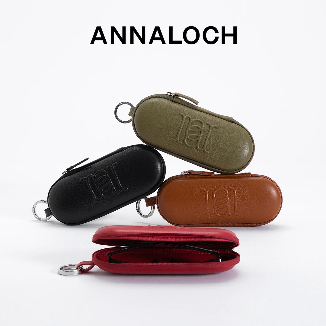 ANNALOCH 真皮眼镜盒男女便携软壳太阳镜保护壳简约时尚