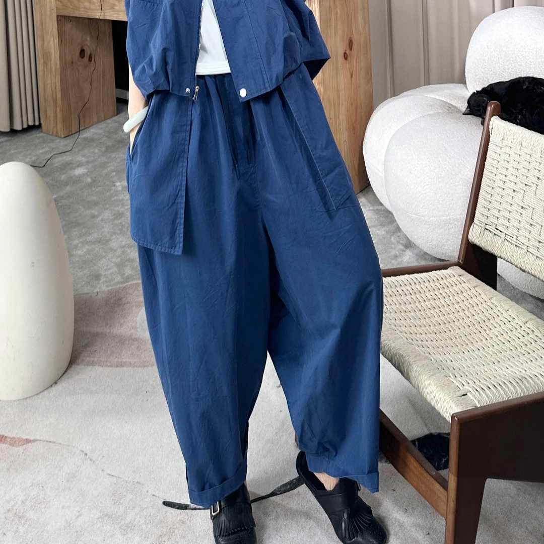 infobyfive2025夏季新款气质复古宽松口袋裤八分裤NF0503048