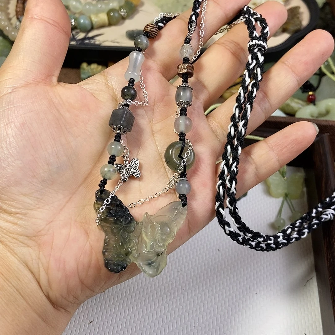 合金蛇纹石玉手链