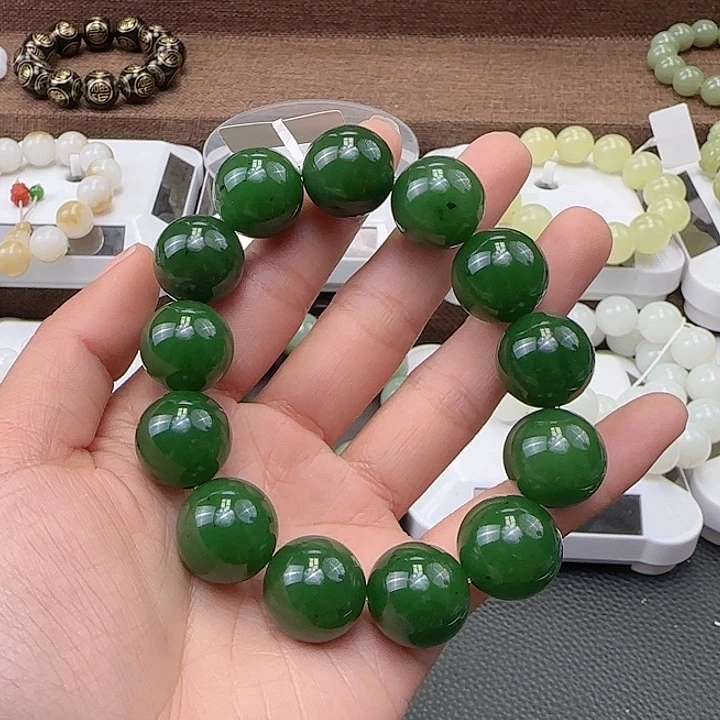 和田玉（碧玉）手串未镶嵌晖*头
