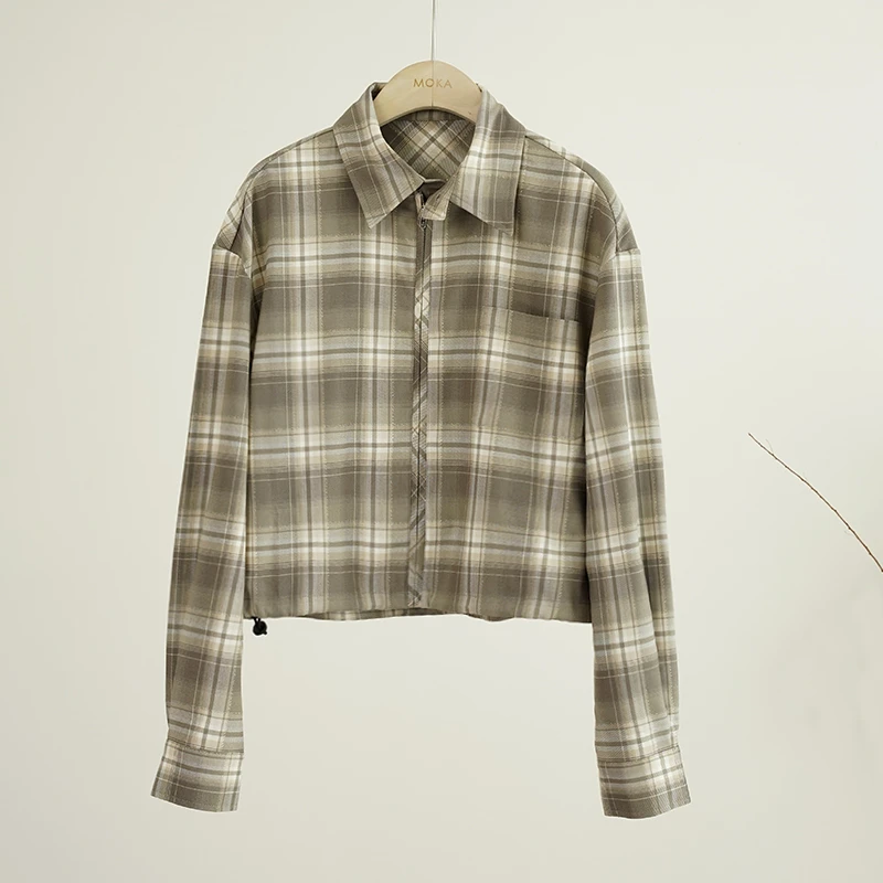 意大利外贸订单色织精纺羊毛格子女士外套（250146）2605