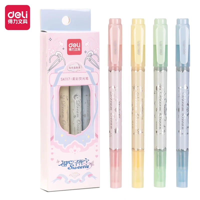 得力SK117柔彩荧光笔马卡龙色系