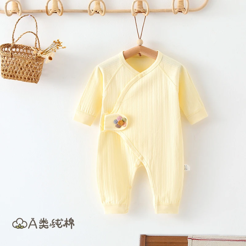 新生儿连体衣a类纯棉无骨婴儿衣服和尚服0-3个月新生儿蝴蝶衣爬服