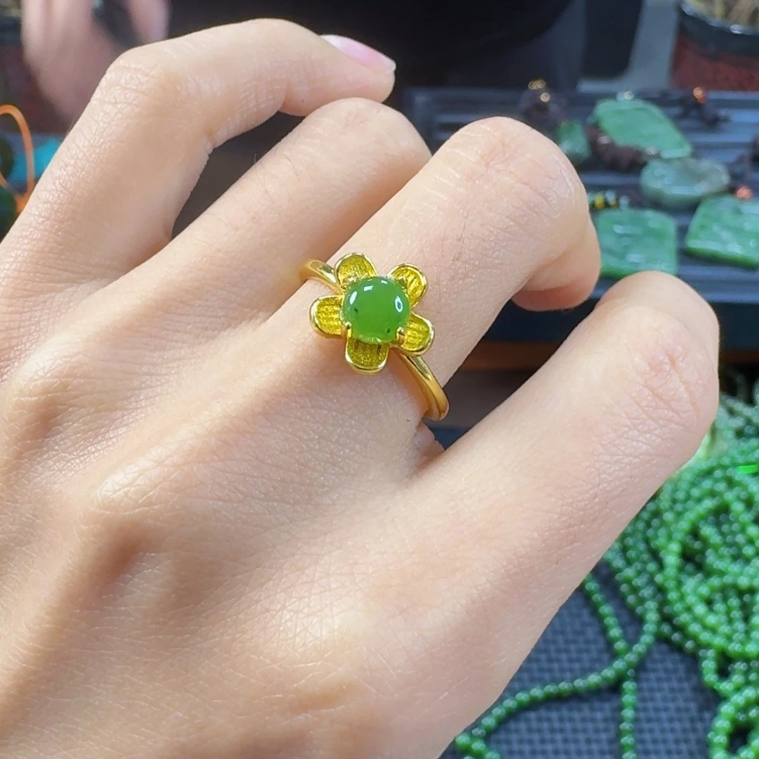 合金戒指和田玉（碧玉）