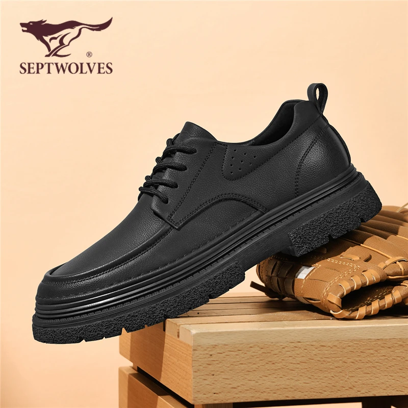 七匹狼工装男鞋秋季新款复古英伦风休闲皮鞋户外百搭防滑商务鞋子