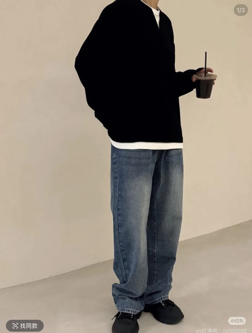 三弟   潮牌牛仔裤男女同款   备注链接