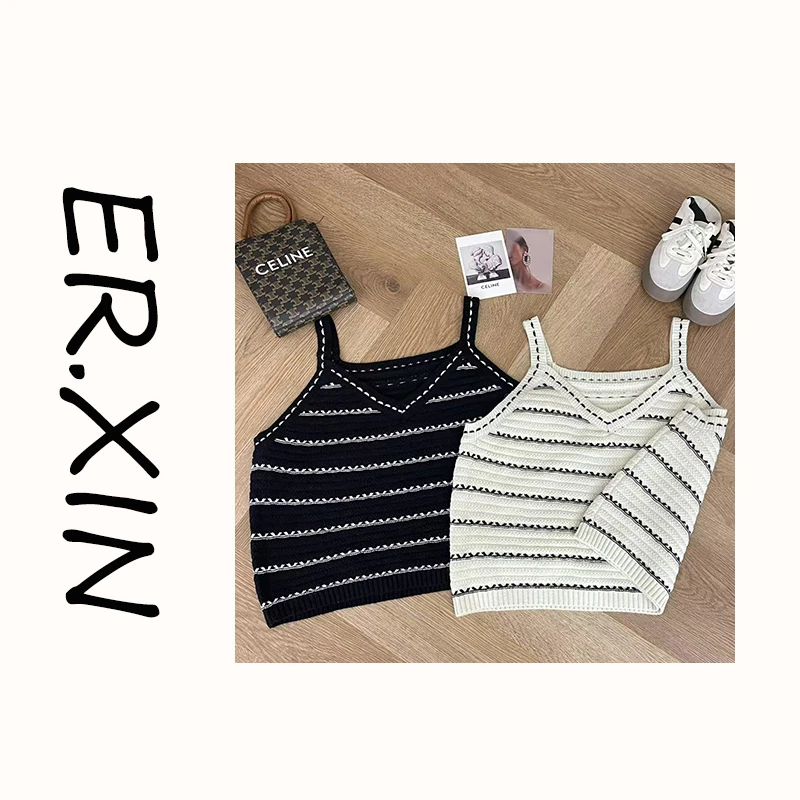 ER.XIN-‘爱不释手’ 纯手工 勾线针织马甲 条纹系 质感满满