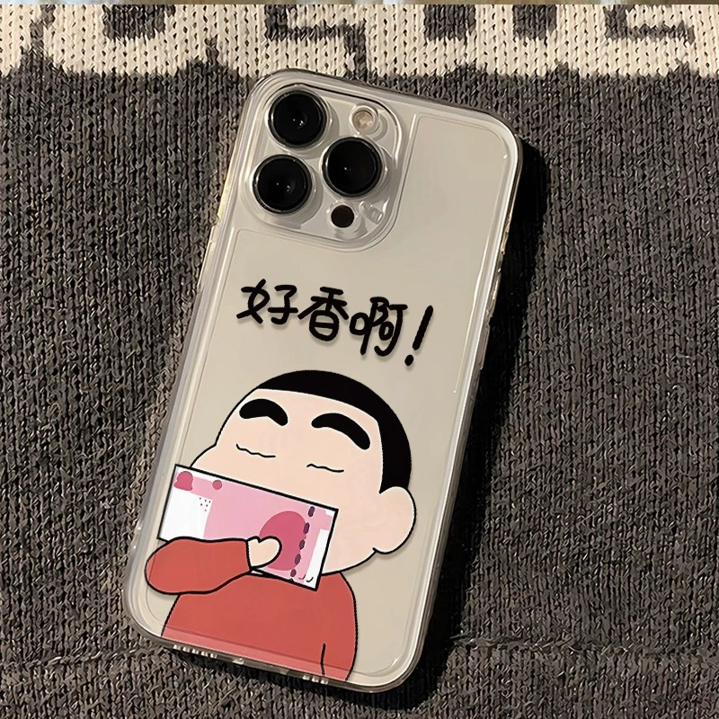 闻钱小新适用苹果16promax手机壳iPhone15新款14透明13创意xs爆款