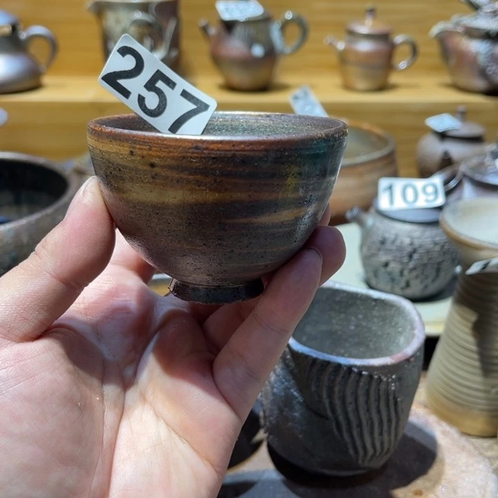 善***莲手工制作柴烧茶杯257