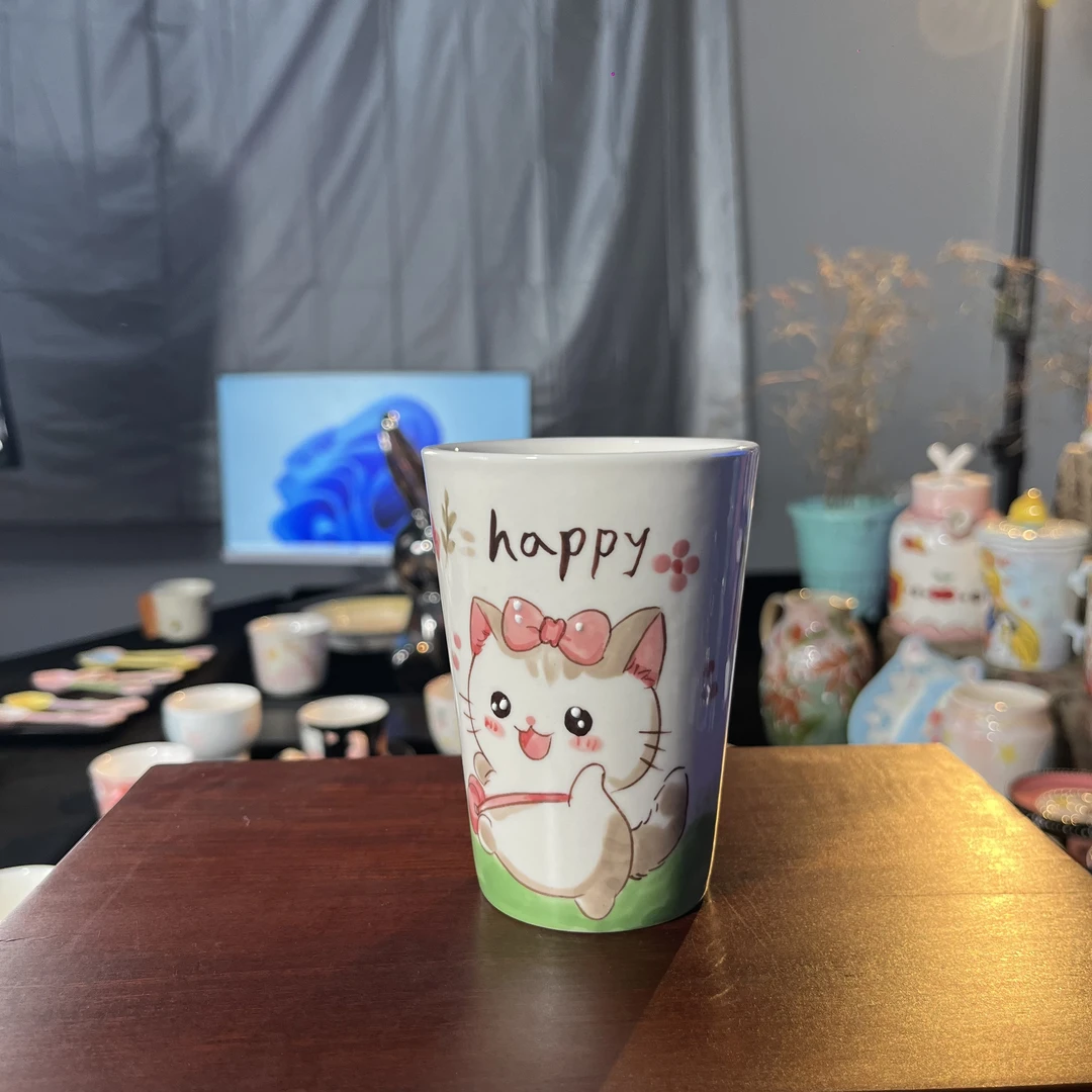 手工小猫卡通杯子C16