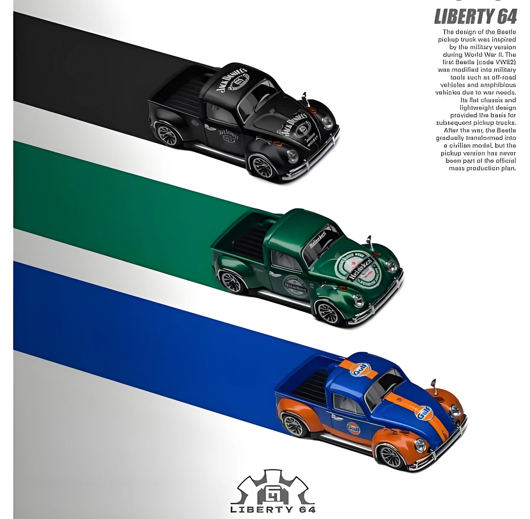 Liberty64 1:64 大众 VW 甲壳虫 Beetle 皮卡 合金汽车模型