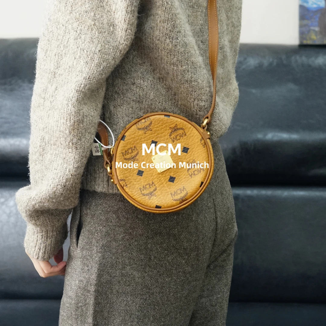 95新 MCM 干邑色斜挎包/SD12618067/8067