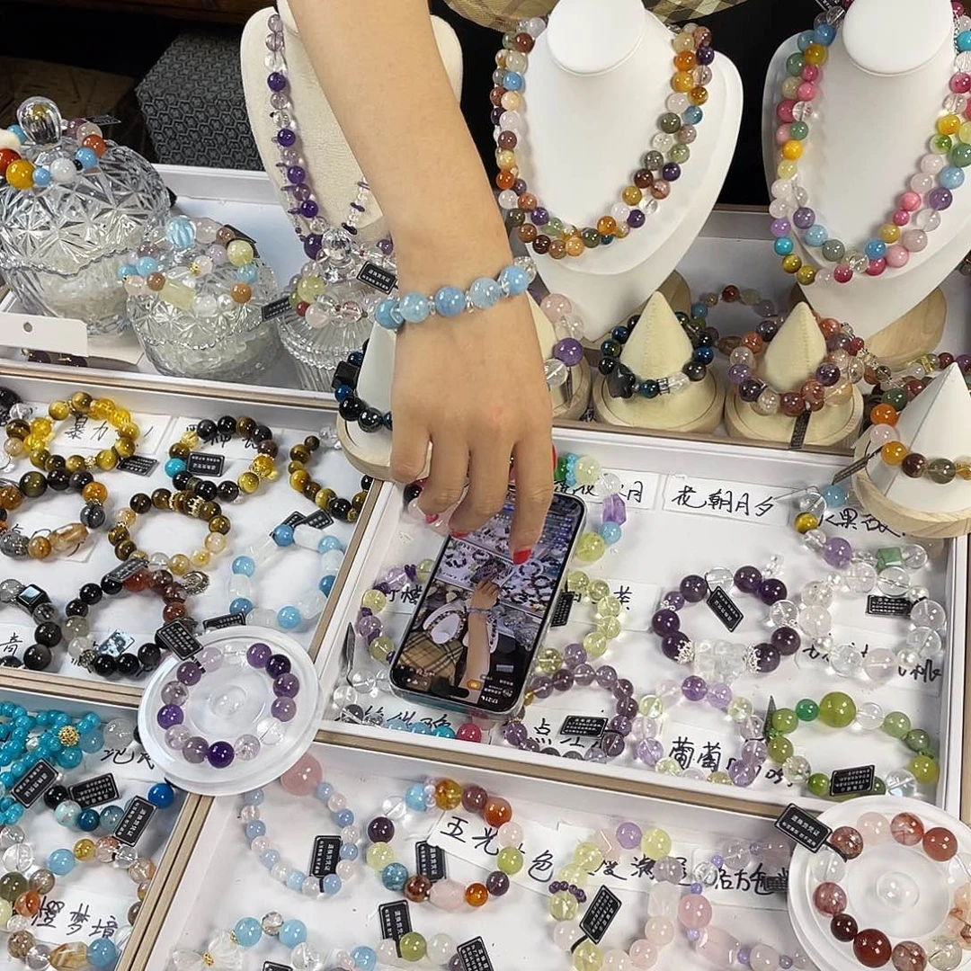 银S925镶嵌手链烟晶
