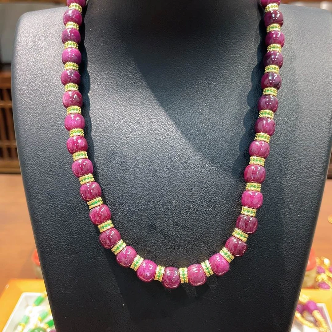 锦纶非金属红宝项链