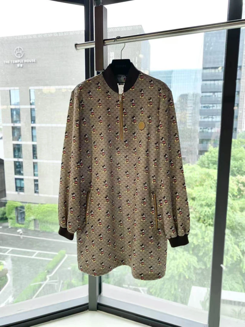 95新 GUCCI/古驰 xw160 聚酯 迪士尼联名米老鼠满印连衣裙 M码