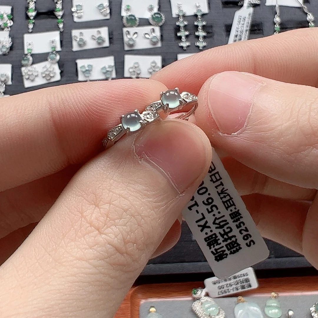 翡翠手链银S925镶嵌ღ****࿐天然翡翠A货