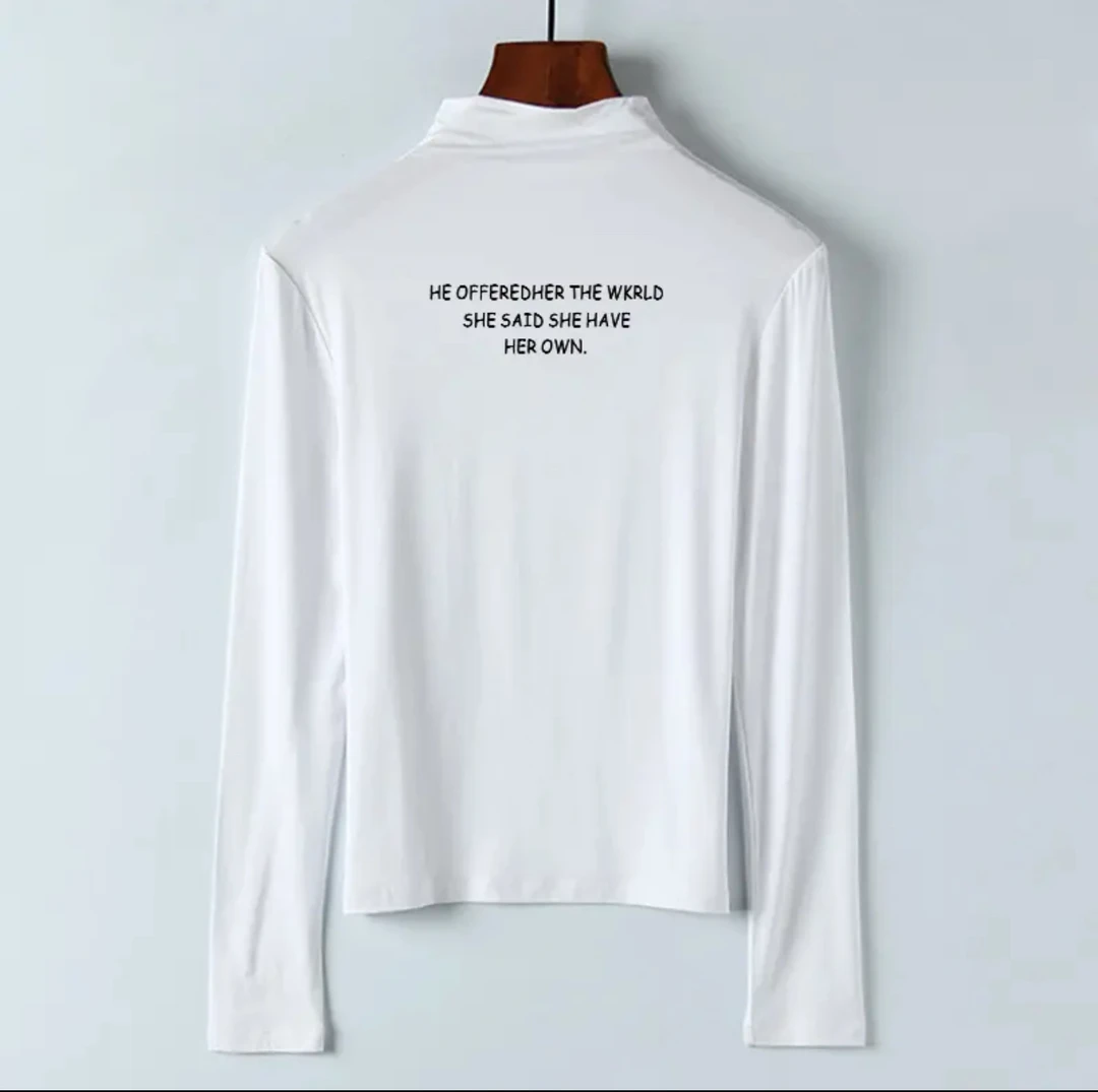 601【衣长59】半高领百搭打底衫女莫代尔长袖T恤紧身薄款内搭上衣