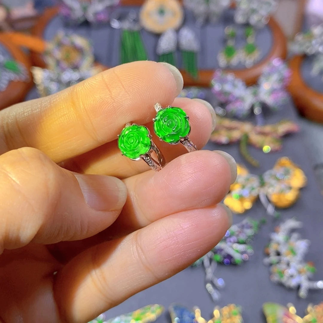 颈饰银S925镶嵌翡翠