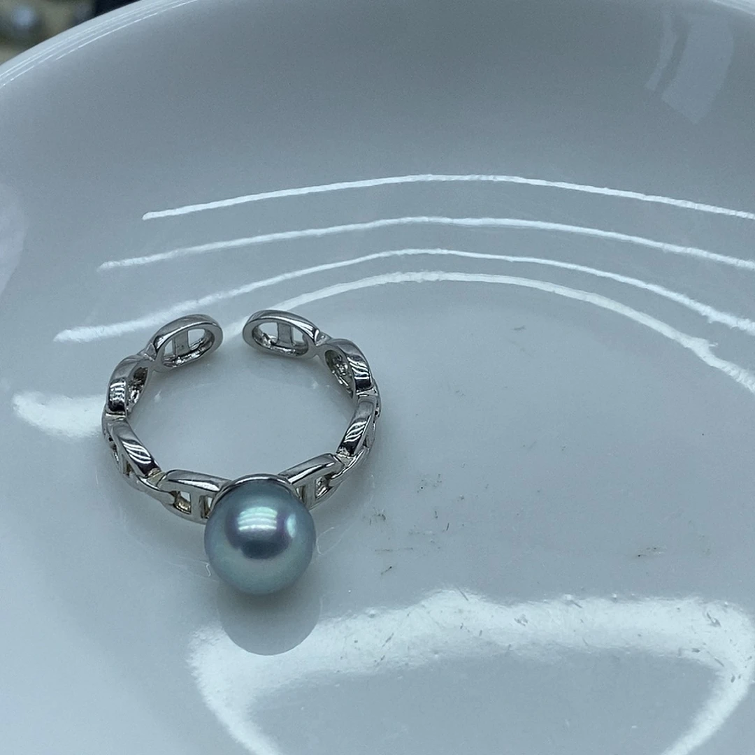 海水珍珠戒指银S925镶嵌