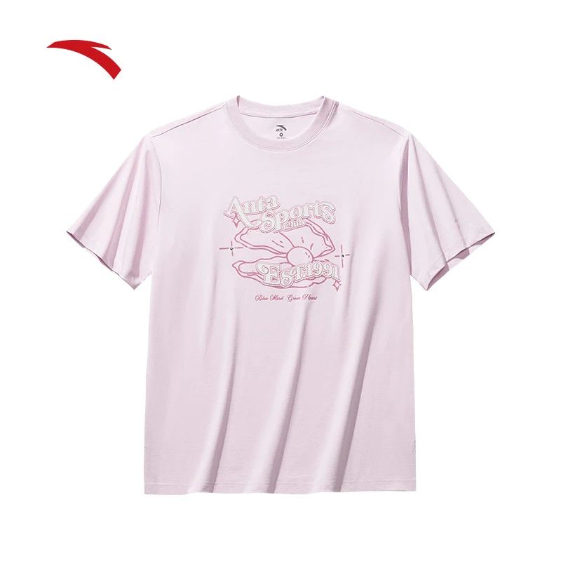 安踏遮热凉感运动短袖T恤女士2025夏季新款宽松简约休闲上衣