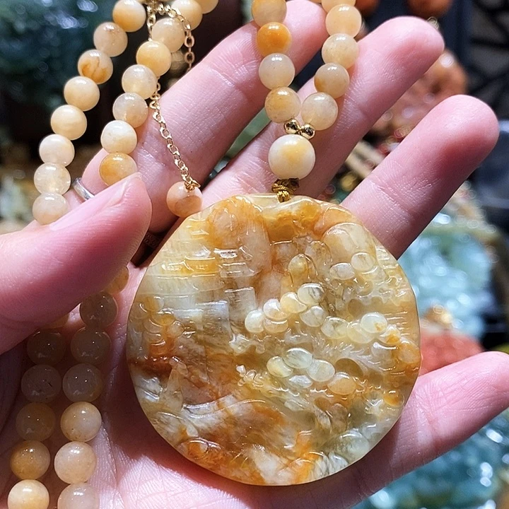 岫玉未镶嵌毛衣链