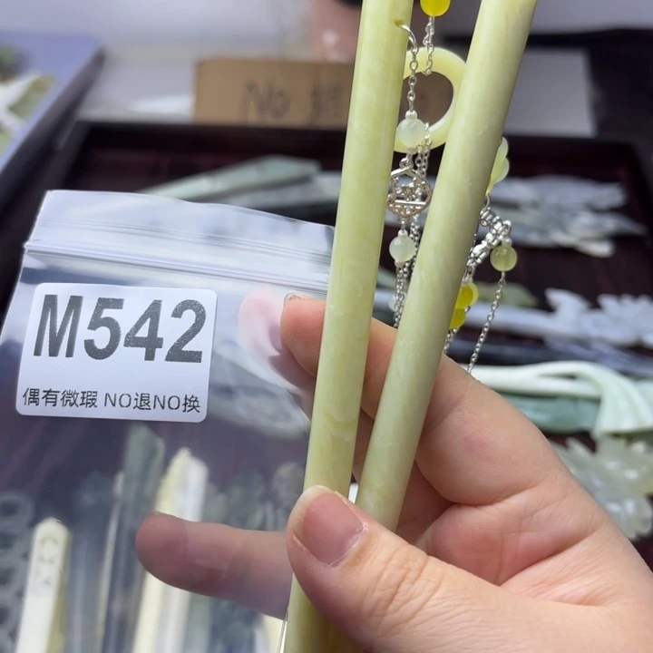 蛇纹石玉发饰合金冷***夜