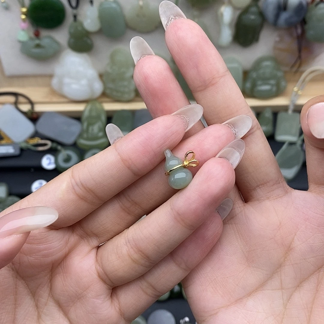 和田玉银S925镶嵌吊坠(不含链)