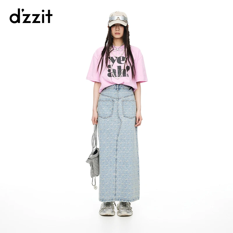 【DZ】dzzit地素短袖T恤夏季简约休闲字母棉质宽松上衣女