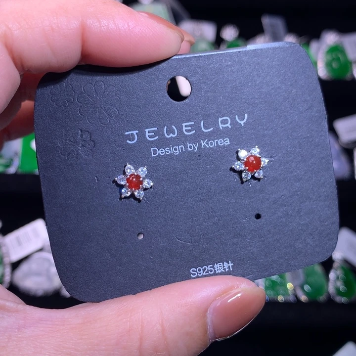 【闪购商品】银S925镶嵌翡翠耳饰