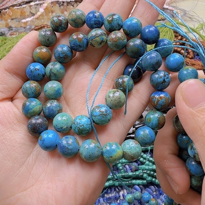 水晶珠宝半成品未镶嵌星*卡10凤凰松石一条