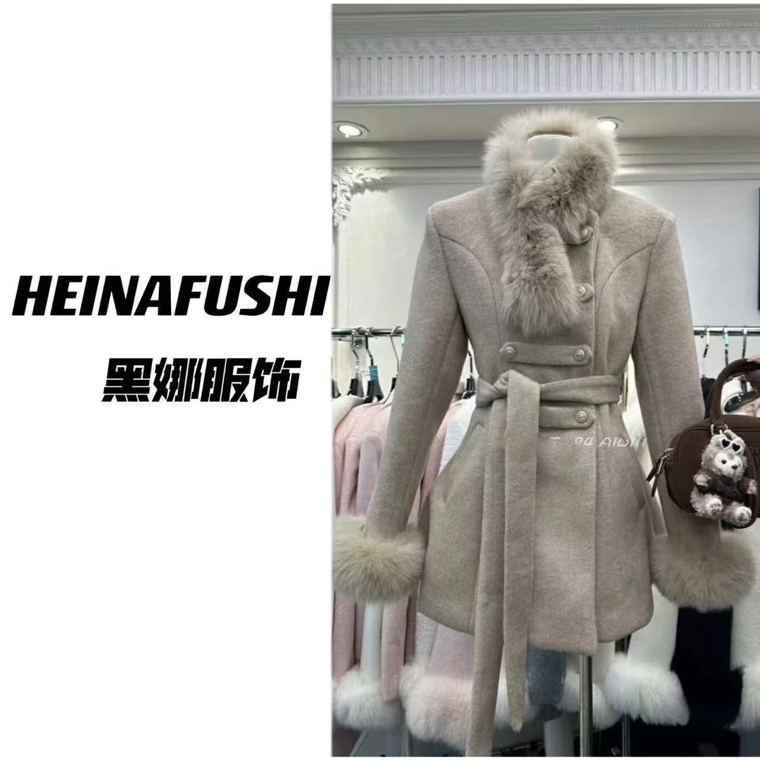 HEINA【氛围女神】狐狸毛夹棉外套88980