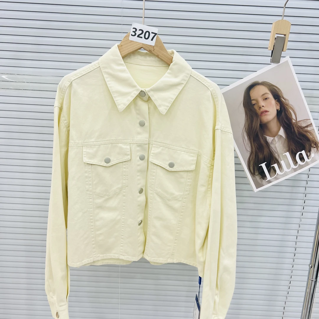 M3207杏色#长袖纯色衬衫外套早春季新款时尚百搭