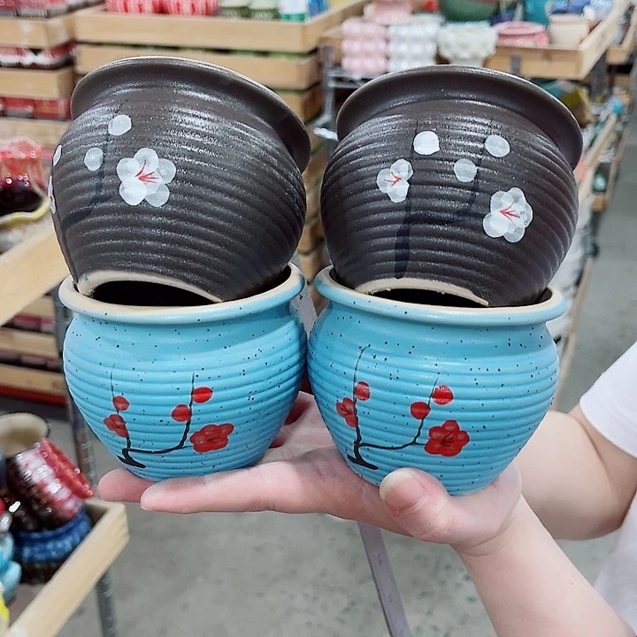 有孔，凑10元包邮陶瓷花盆发货！