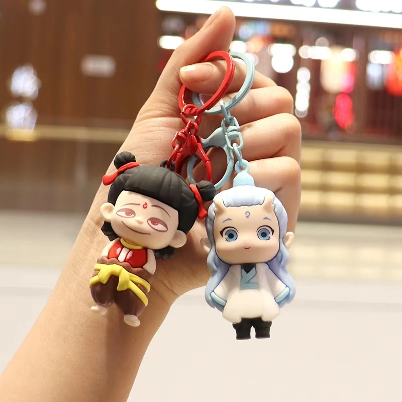 新款哪吒敖丙硅胶钥匙扣可爱立体公仔书包挂件学生礼物玩具通用